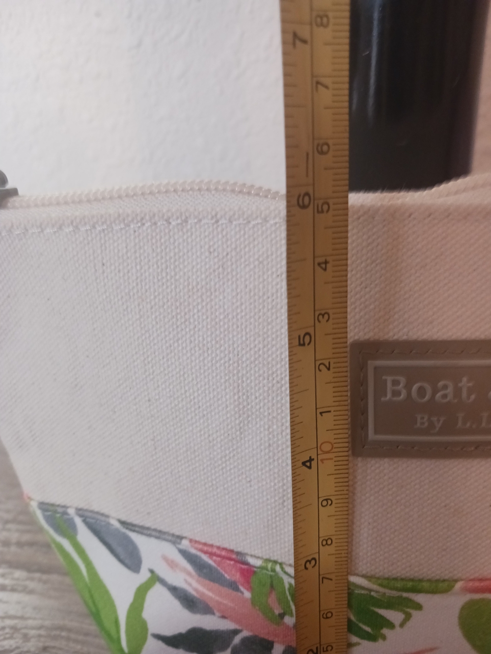 L.L. Bean Boat & Tote Floral Canvas Cosmetic Bag in Cream, Green, Pink - Picture 4 of 6